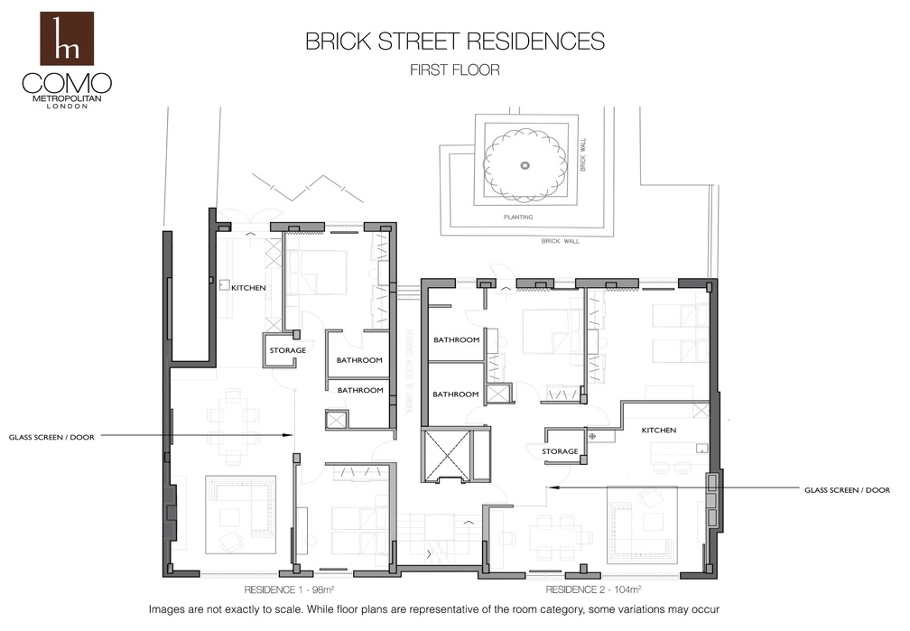 COMO Metropolitan Apartments Brick-Street-Residences Floorplans-1st floor