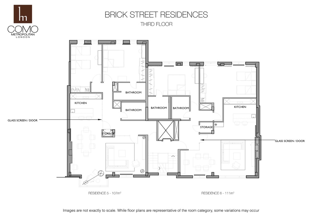 COMO Metropolitan Apartments Brick-Street-Residences Floorplans-3rd floor