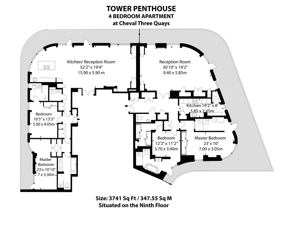 ChevalThreeQuays-Two Bedroom Penthouse Tower View-041
