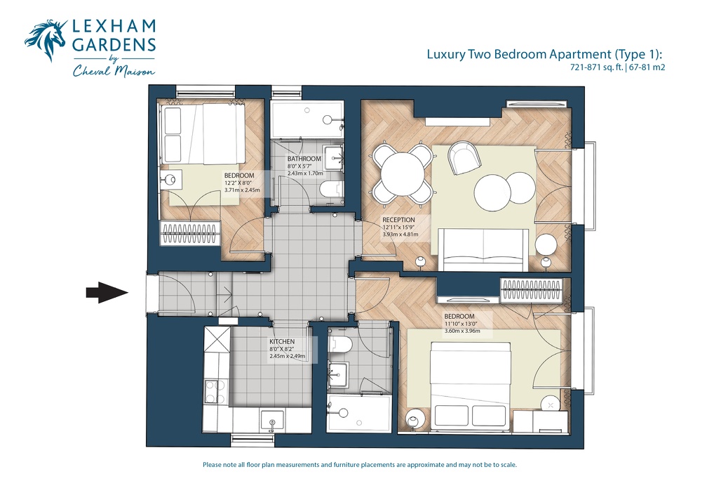 LG Floorplans Luxury Two Bedroom Apartment Type1 (1C, 1F, 2C, 2F)