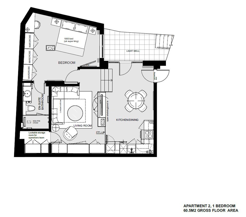 15BasilSt-1. One Bed Apartments-5. 15 Basil Street One Bedroom Apartment Floorplan - 2