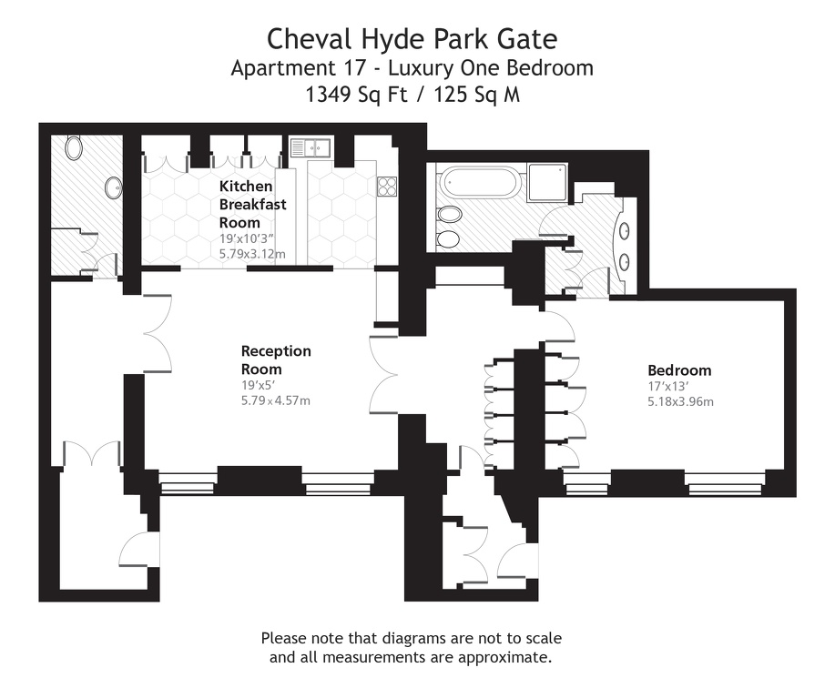 Cheval Hyde Park Gate One Bedroom Apartment Floorplan