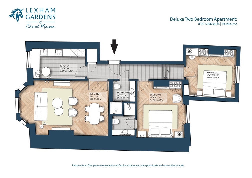LG Floorplans Deluxe Two Bedroom Apartment (2A, 2B, 2D, 3A, 3B, 3D, 4B)
